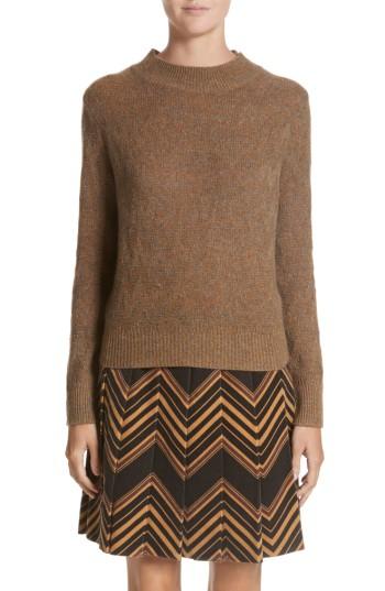 Women's Marc Jacobs Chevron Knit Cashmere Sweater - Brown