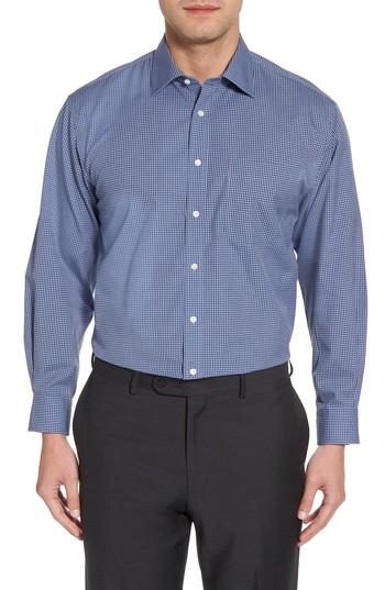 Men's Nordstrom Men's Shop Smartcare Classic Fit Check Dress Shirt .5 33 - Blue