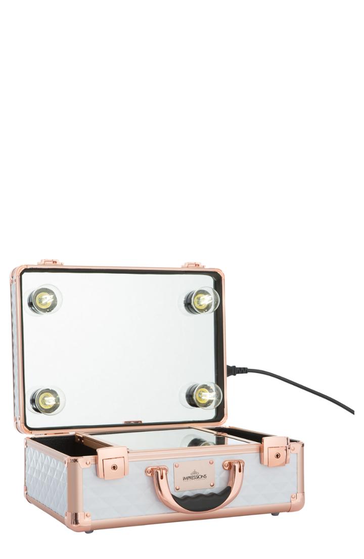 Impressions Vanity Co. Slaycase(tm) 2.0 Vanity Travel Case, Size - White/rose Gold Studded