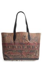 Burberry Sketchbook/check Reversible Canvas Tote - Brown