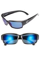 Men's Costa Del Mar Caballito 60mm Polarized Sunglasses - Black/ Blue Mirror