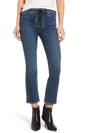 Women's Hudson Jeans Bullocks High Waist Lace-up Crop Flare Jeans - Blue