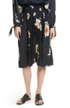 Women's Vince Gardenia Floral Pleated Skirt - Blue