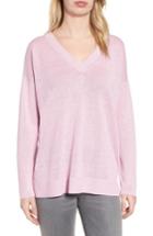 Petite Women's Eileen Fisher Organic Linen Sweater, Size P - Pink