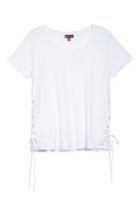 Women's Vince Camuto Side Lace-up Cotton Slub Top - White