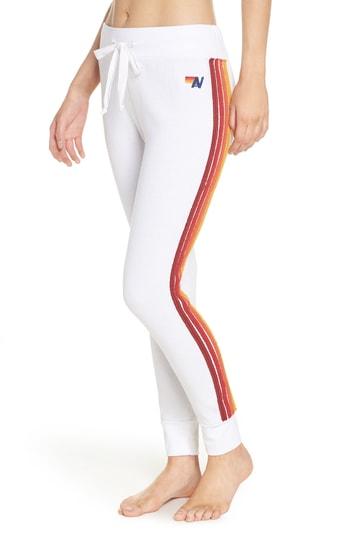 Women's Aviator Nation Stripe Sweatpants - White