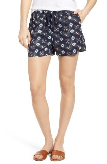Petite Women's Caslon Linen Shorts, Size P - Blue