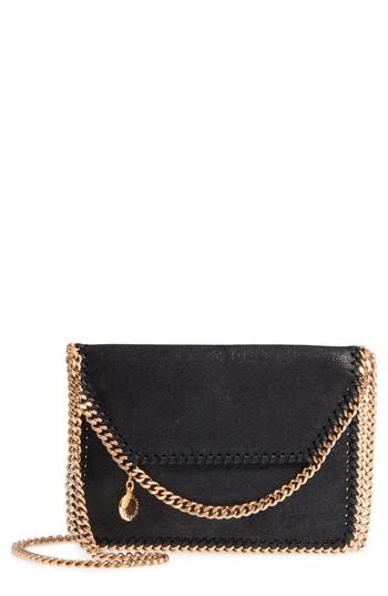 Stella Mccartney Mini Falabella - Shaggy Deer Faux Leather Crossbody Bag - Black