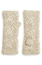 Women's Nirvanna Designs Crochet Handwarmers, Size - Beige