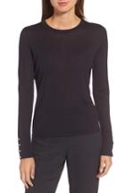 Women's Boss Frankie Cuff Detail Wool Sweater, Size - Blue