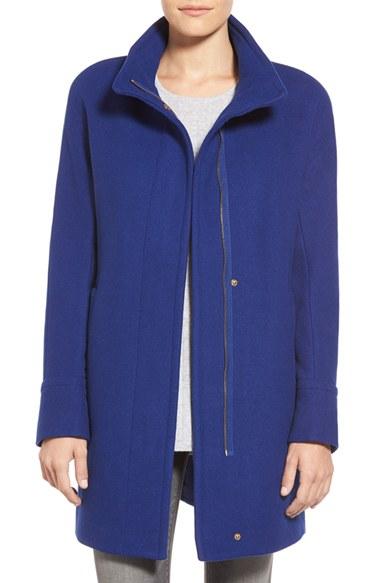 Women's Ellen Tracy Wool Blend Stadium Coat - Blue