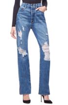 Women's Good American Good Boy High Rise Ripped Boyfriend Jeans - Blue
