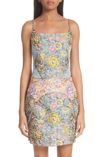 Women's Sandy Liang Bayard Brocade Corset Tank - Blue