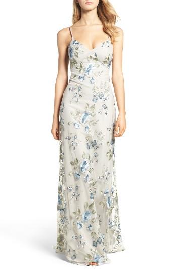 Women's Jenny Yoo Julianna Embroidered Gown - Blue