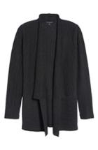 Women's Eileen Fisher Ribbed Merino Wool Long Cardigan, Size - Grey