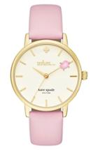 Women's Kate Spade New York Metro Round Leather Strap Watch, 34mm