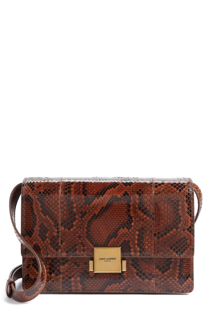Saint Laurent Medium Bellechasse Genuine Python Shoulder Bag -