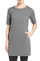 Women's Halogen Textured Elbow Sleeve Tunic Dress, Size - Grey