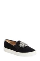Women's Badgley Mischka Barre Crystal Embellished Slip-on Sneaker M - Black