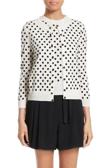 Women's Marc Jacobs Polka Dot Wool Cardigan - Ivory