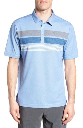 Men's Travis Matthew Greg Eddie Stripe Polo, Size - Blue