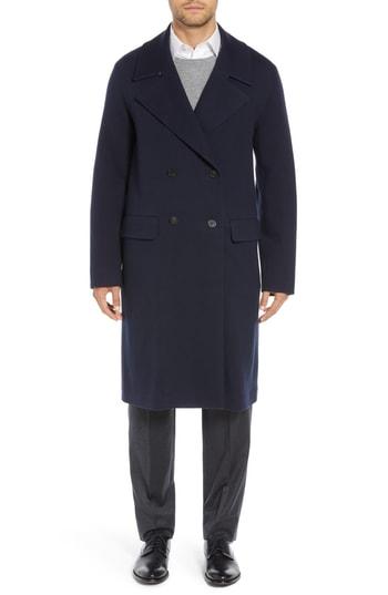 Men's Sanyo Wool Blend Chesterfield Coat - Blue