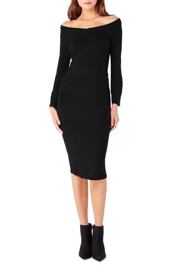 Women's Michael Stars Off The Shoulder Body-con Dress - Black