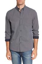 Men's Nordstrom Men's Shop Slim Fit Non-iron Dot Print Sport Shirt - Blue