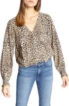 Women's Sanctuary Animal Print Smock Detail Blouse Regular - Brown