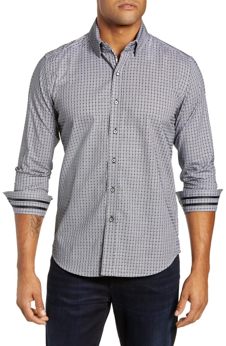 Men's Robert Graham Sansom Tailored Fit Sport Shirt - Black