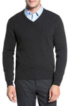 Men's David Donahue Cashmere V-neck Sweater, Size - Black