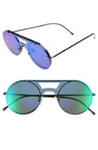 Women's Spitfire Algorithm Frameless Sunglasses - Black/ Green Mirror