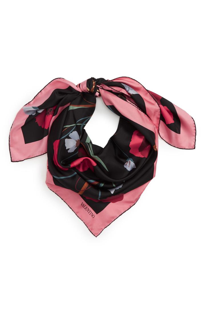 Women's Valentino Poppy Silk Scarf