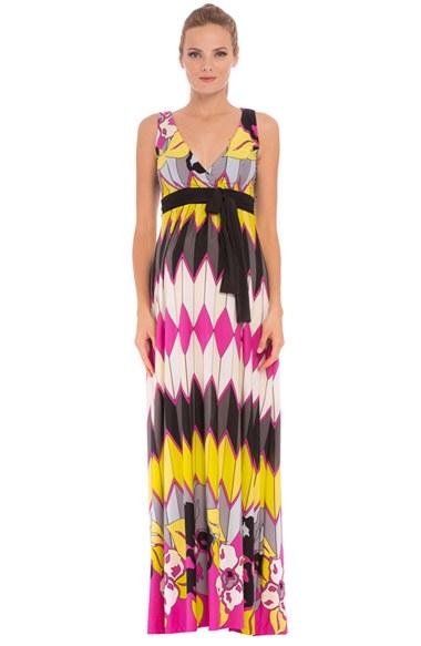 Women's Olian 'natasha' Print Maternity Maxi Dress