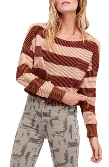 Women's Free People Just My Stripe Sweater - Red