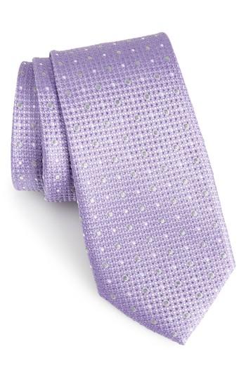 Men's Calibrate Gest Dot Silk Tie, Size - Purple