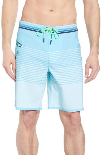 Men's Vineyard Vines Sculplin Stripe Tech Board Shorts - Blue