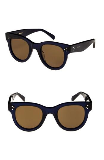 Women's Celine 48mm Round Sunglasses - Blue/ Green