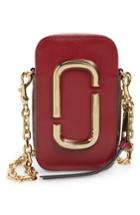Marc Jacobs Hot Shot Saffiano Leather Shoulder Bag - Burgundy