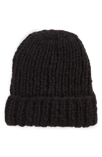 Women's Nirvanna Designs Chunky Knit Slouchy Wool Cap - Black
