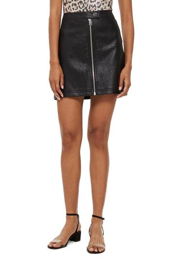 Women's Topshop Penelope Faux Leather Miniskirt Us (fits Like 0-2) - Black
