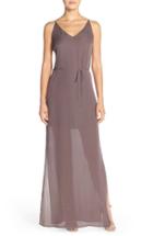Women's Maids Rory Beca 'harlow' Belted Silk Georgette Deep V-back Gown