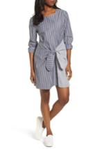 Women's Pleione Mix Stripe Tie Front Shift Dress - Black
