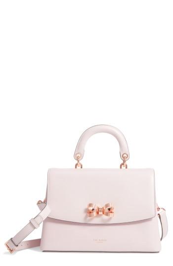 Ted Baker London Lauree Looped Bow Leather Satchel - Pink