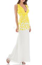 Women's Js Collections Floral Lace Mermaid Gown - Yellow
