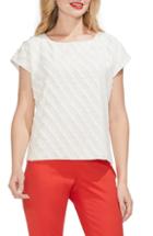 Women's Vince Camuto Scallop Stripe Fil Coupe Top - Ivory