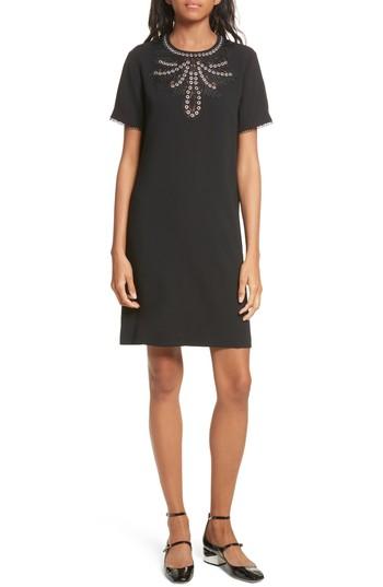 Women's The Kooples Embellished Crepe Dress - Black