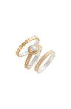 Women's Anna Beck Pearl Set Of 3 Stack Rings