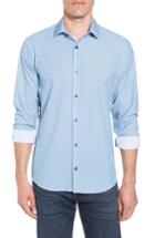 Men's Mizzen+main Seneca Trim Fit Dot Performance Sport Shirt - Blue