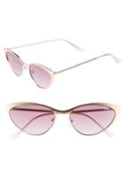 Women's Quay Australia Boss 53mm Cat Eye Sunglasses - Gold/ Purple